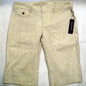 NWT Banana Republic Ryan Fit Women's Size 6 Bermuda Shorts Lt Beige Linen Blend